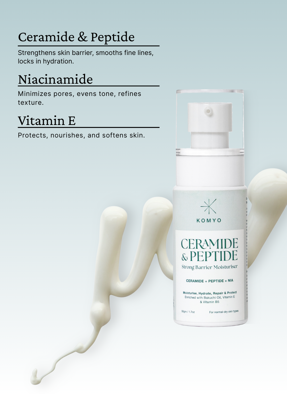 Komyo Ceramide and peptide moisturiser