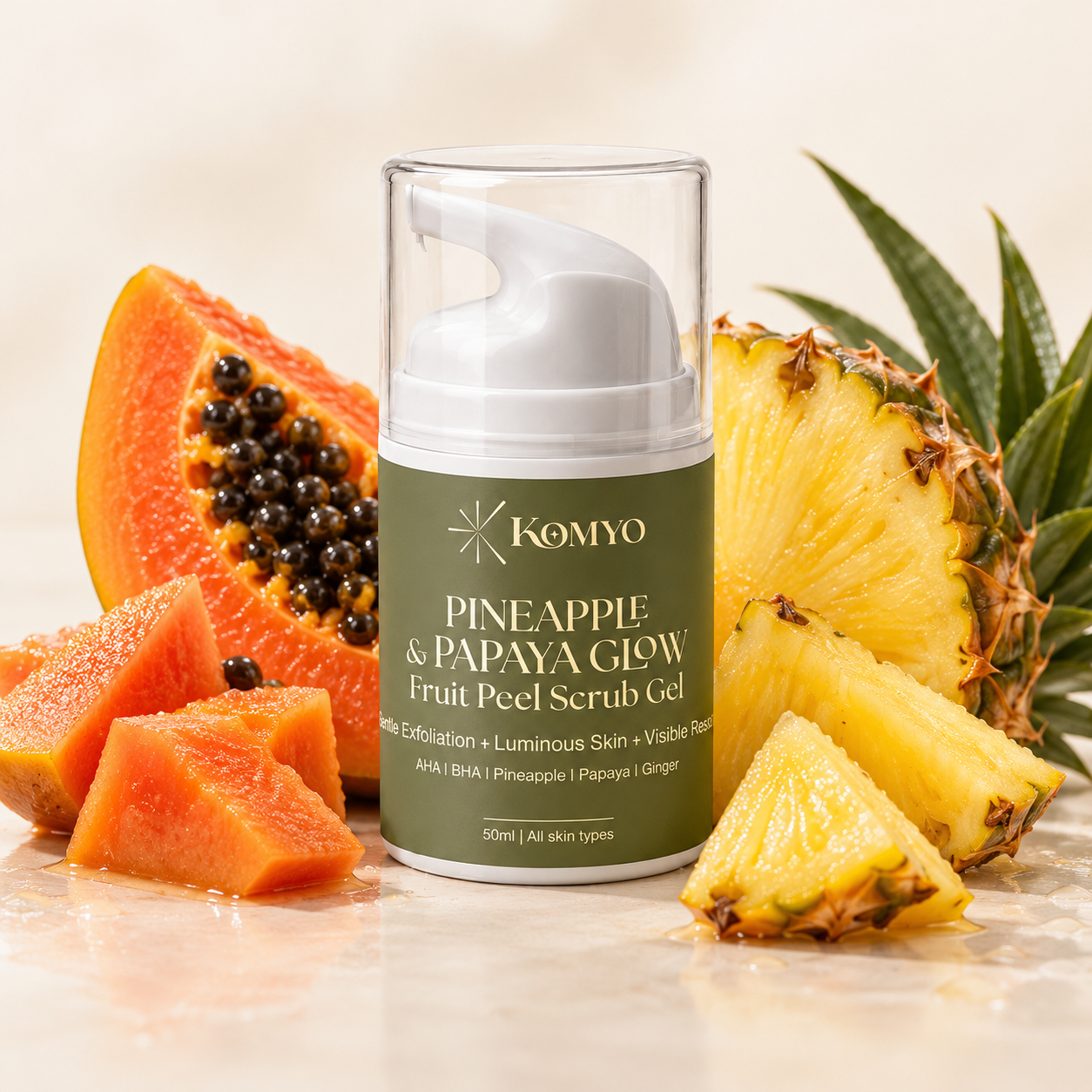 Pineapple & papaya AHA / BHA Peel Scrub Gel