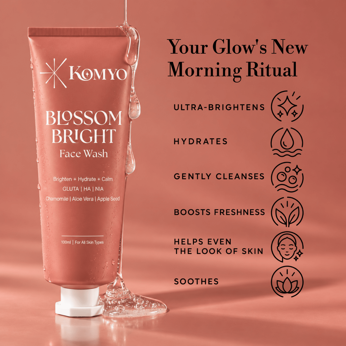 Blossom Bright Face Wash - Komyo