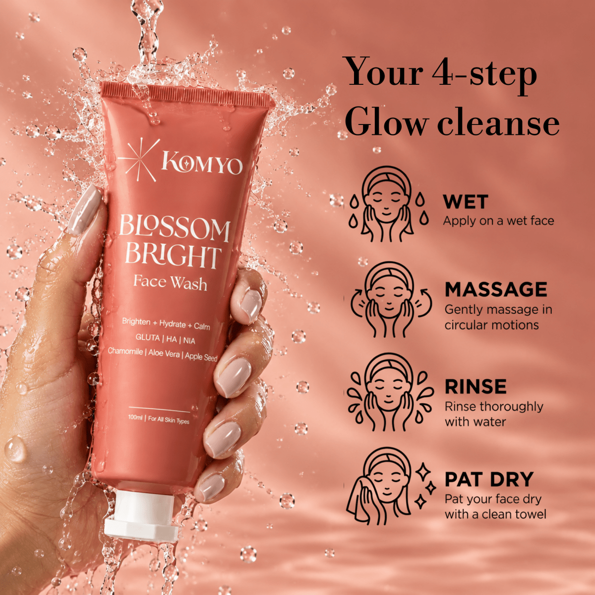 Blossom Bright Face Wash - Komyo